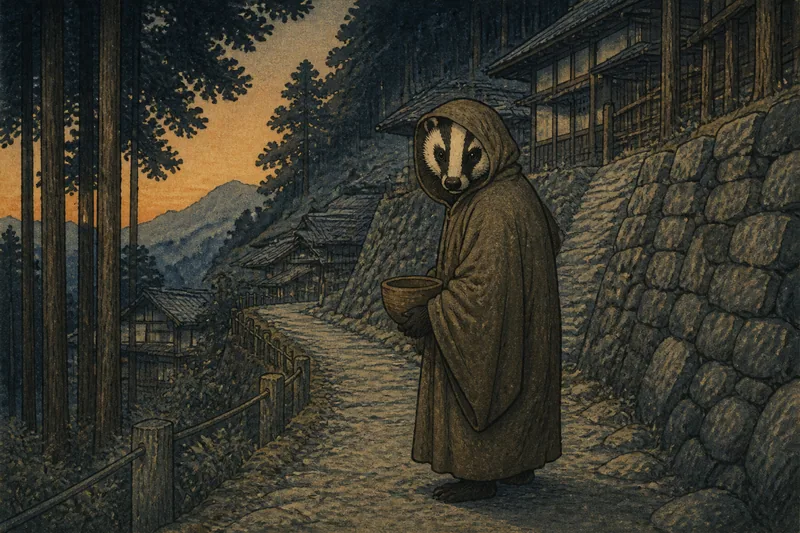 伊那の僧化け貉のイメージ挿絵