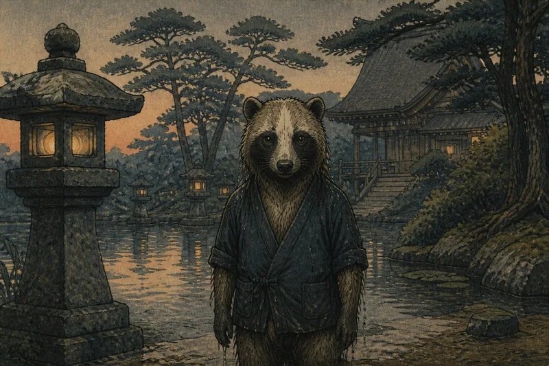化かし合いに敗れた狢のイメージ挿絵