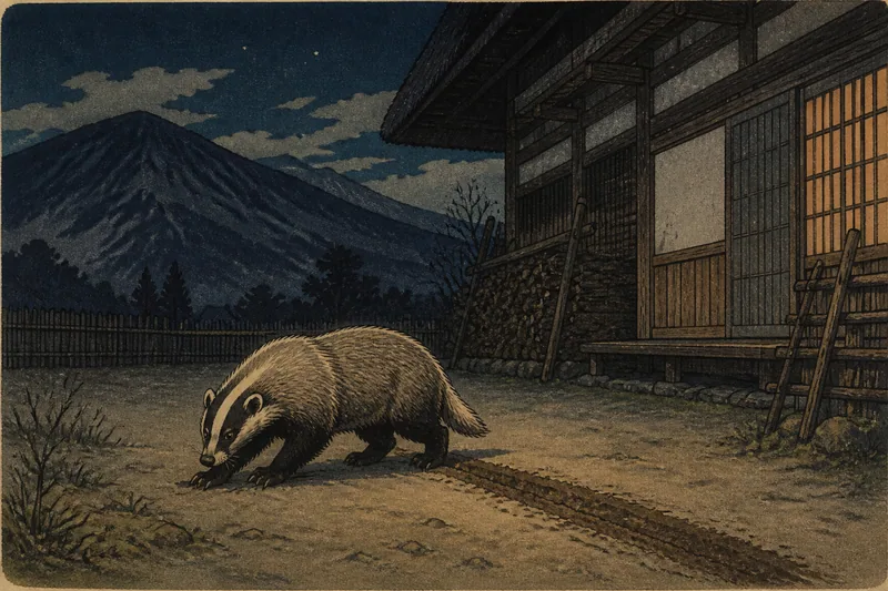 松本の飼われた貉と夜の怪音のイメージ挿絵