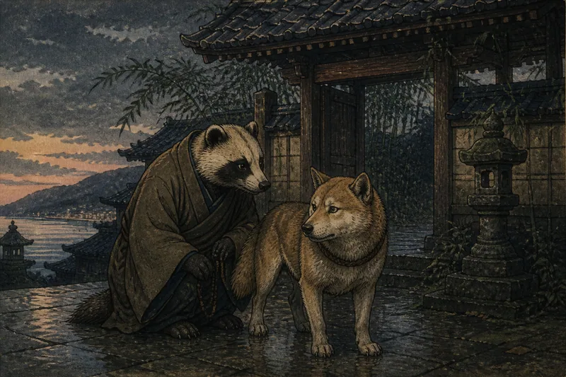 下田の犬食い和尚むじなのイメージ挿絵