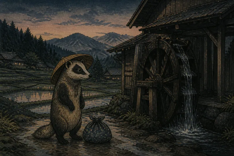 高山市の狢の化かし話集のイメージ挿絵