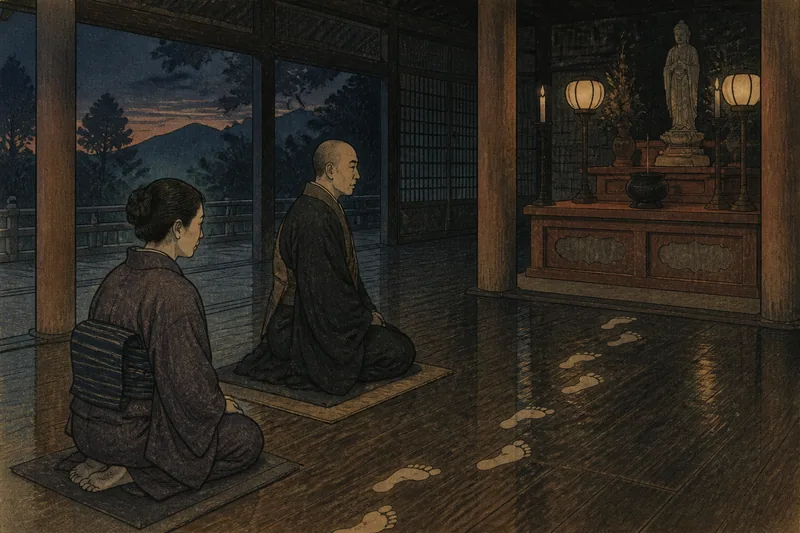 金山の寺の足音予兆のイメージ挿絵