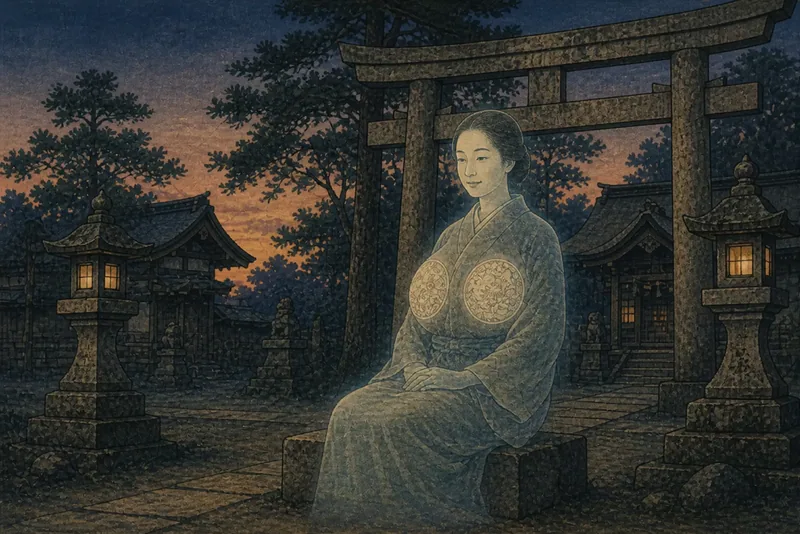 流れ八幡の乳女のイメージ挿絵