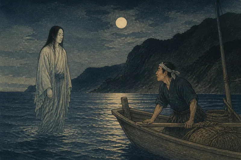 佐伯の流れ仏を迎える問答のイメージ挿絵
