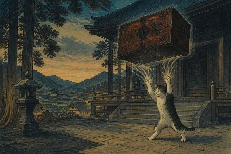 阿賀町の棺を吊るす猫のイメージ挿絵