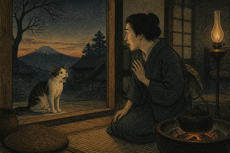 富士吉田の返事をする化け猫のイメージ挿絵