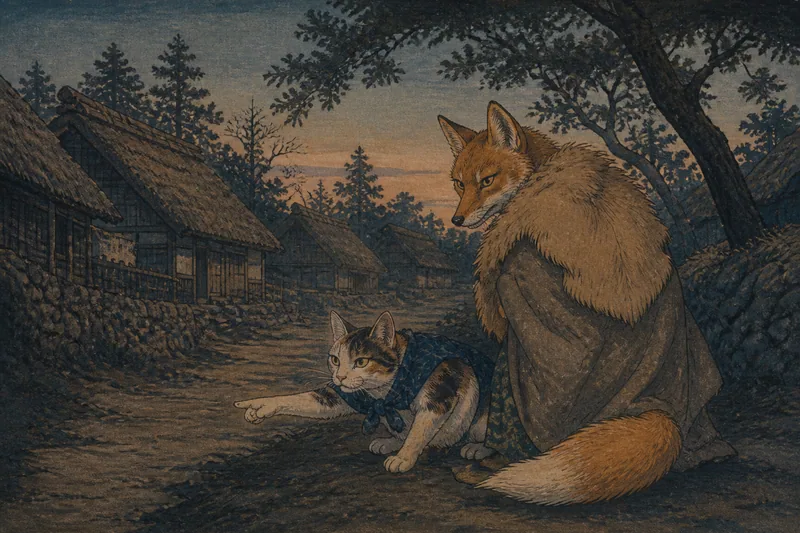 御殿場の狐憑きの手引き猫のイメージ挿絵