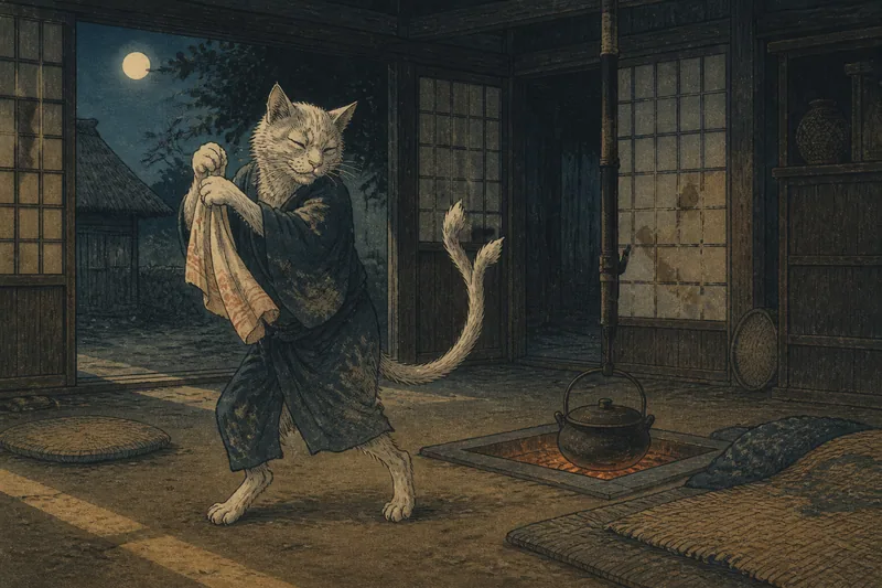 柏崎の手拭い踊り猫のイメージ挿絵