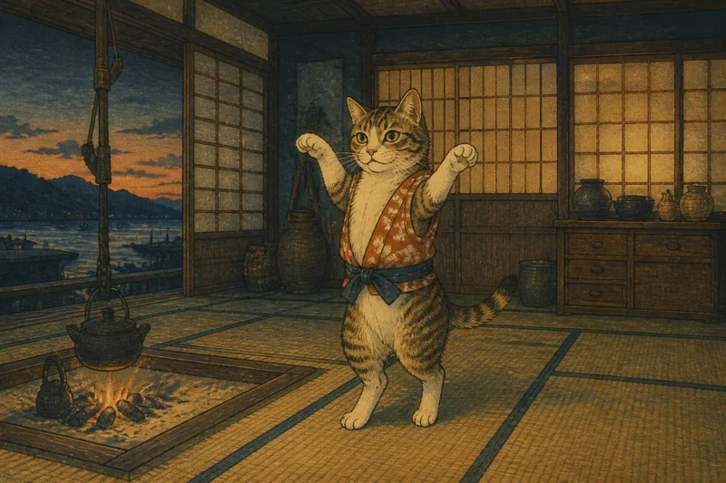 気仙沼の猫の祟りと恩返しのイメージ挿絵