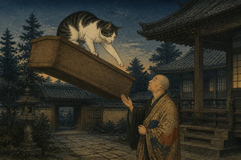 喜多方の棺を操る猫のイメージ挿絵