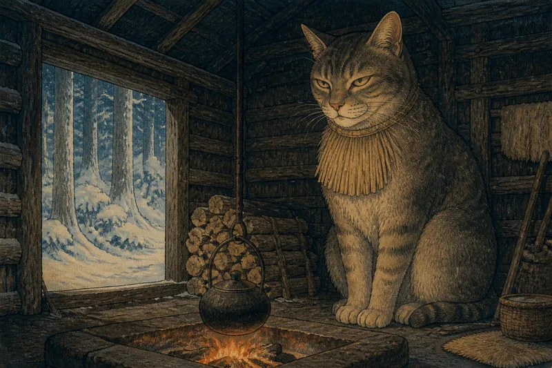 北塩原村の化け猫の山狩りのイメージ挿絵