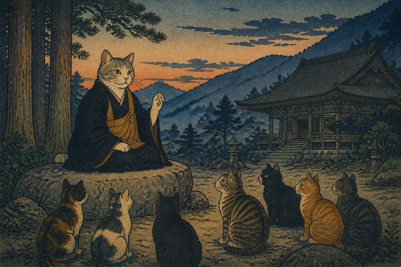 大町の説法する寺猫のイメージ挿絵