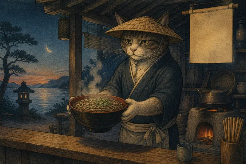 佐渡のおけさ踊る化け猫のイメージ挿絵