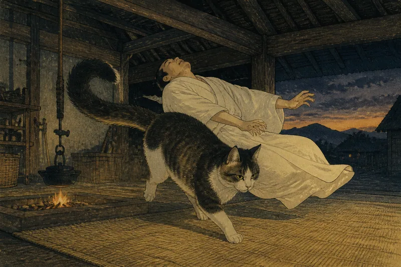 西予の猫にまたがられた死者のイメージ挿絵
