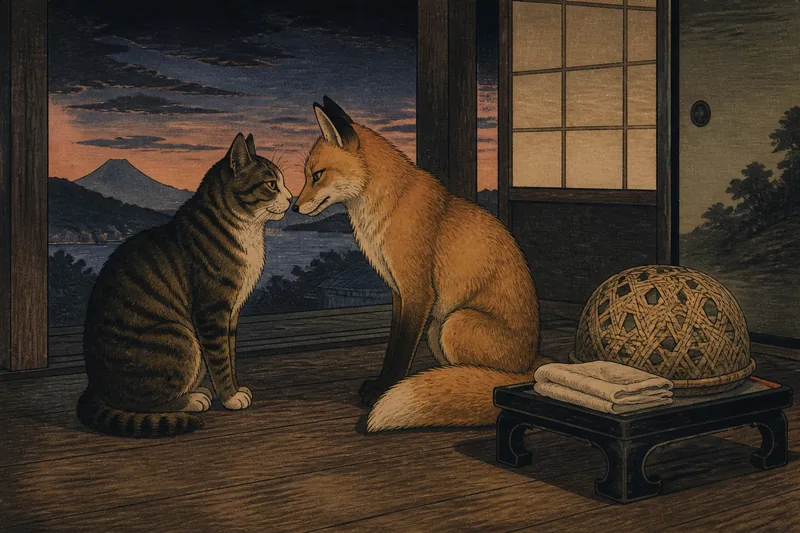 静岡市の猫除け目籠のイメージ挿絵