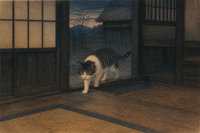 若桜の化け猫を戸口で見分ける法のイメージ挿絵