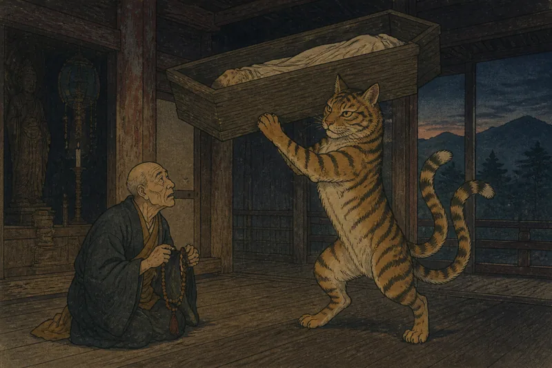 飯豊の棺を上げる猫又のイメージ挿絵