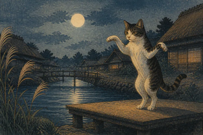 藤沢の踊る飼い猫のイメージ挿絵