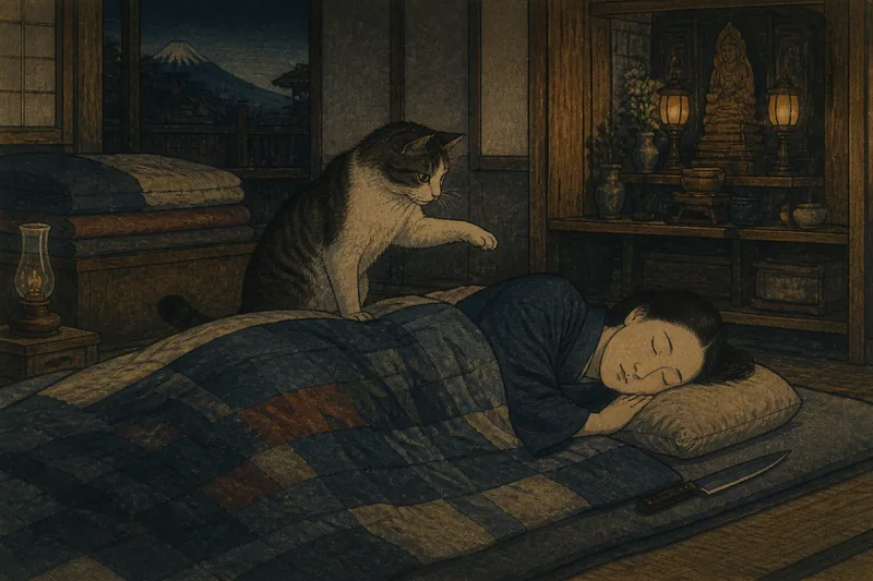 富士吉田の猫またぎと刃物のイメージ挿絵
