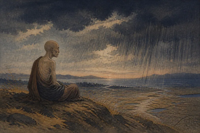 日鑑上人の雨乞いのイメージ挿絵