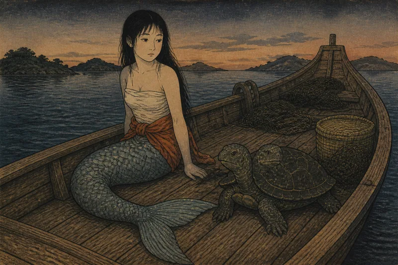 唐津沖の人魚と両頭の亀のイメージ挿絵