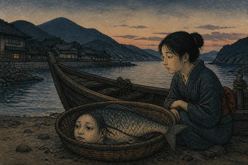 小浜の人魚を食べた八百比丘尼のイメージ挿絵