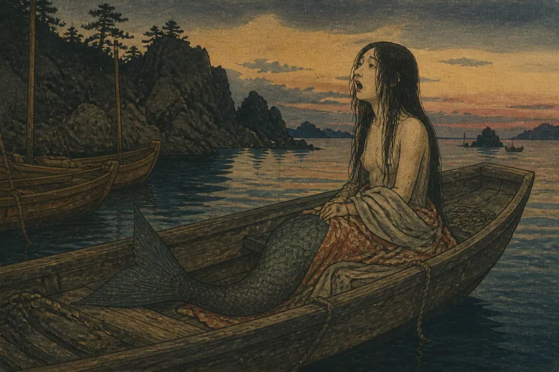 志摩の泣き声を出す人魚のイメージ挿絵