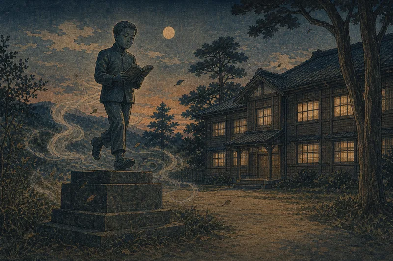 動く二宮金次郎像のイメージ挿絵