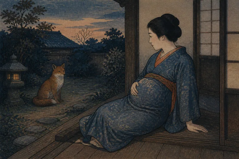 妊婦にとり憑く狐のイメージ挿絵