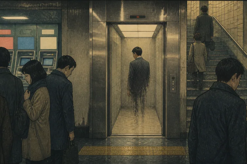 西早稲田駅の幽霊エレベーターのイメージ挿絵
