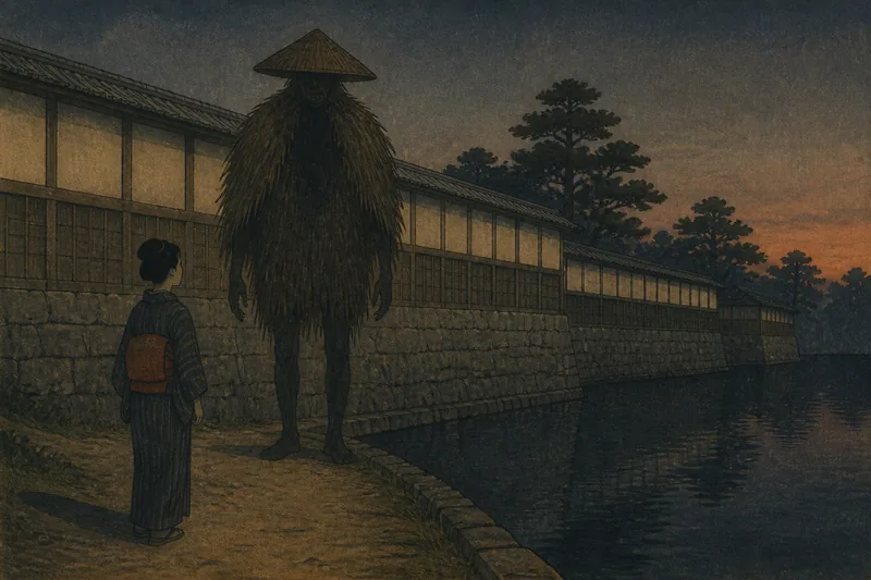 松山市ののびあがり堀へ消える影のイメージ挿絵
