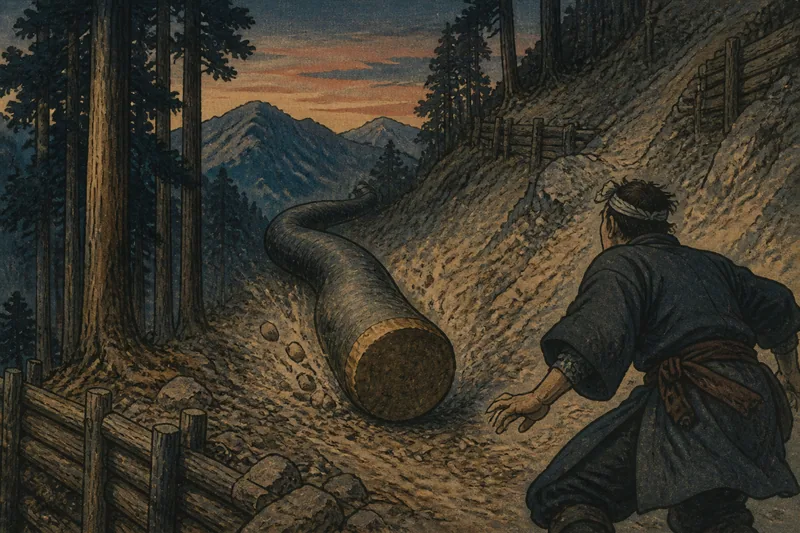 下呂の野槌の転落襲撃のイメージ挿絵
