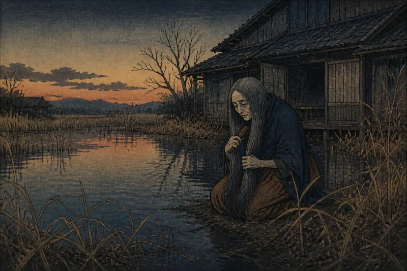 飯舘の髪をとかす老婆の沼のイメージ挿絵