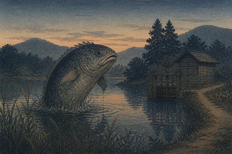東根の沼沢沼へ移る魚の主のイメージ挿絵