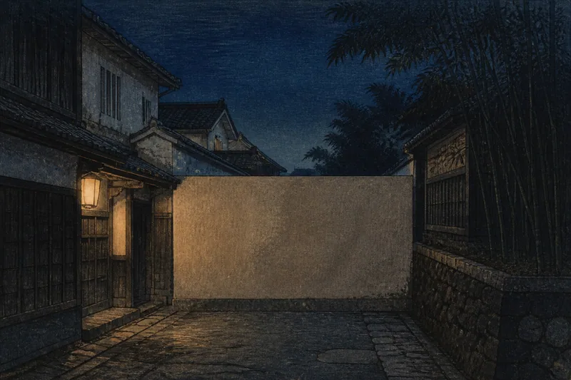 臼杵の壁塗りの夜道怪異のイメージ挿絵