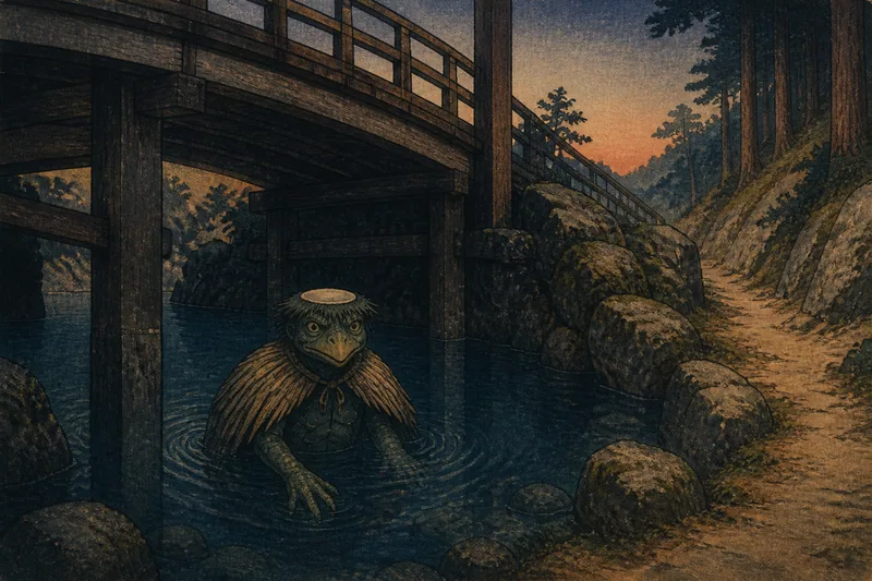 白山市の婆淵の河童ヌシのイメージ挿絵