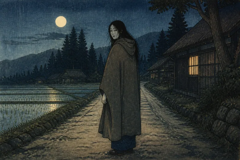 中野の夜道のお化けのイメージ挿絵