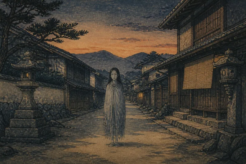 須坂の道に出るお化けのイメージ挿絵