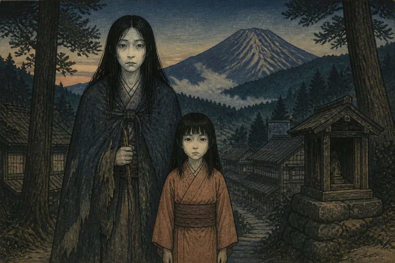 落人の母子のイメージ挿絵