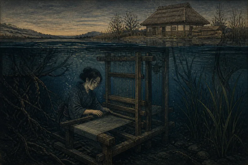 オダッコ沼の機織り女のイメージ挿絵