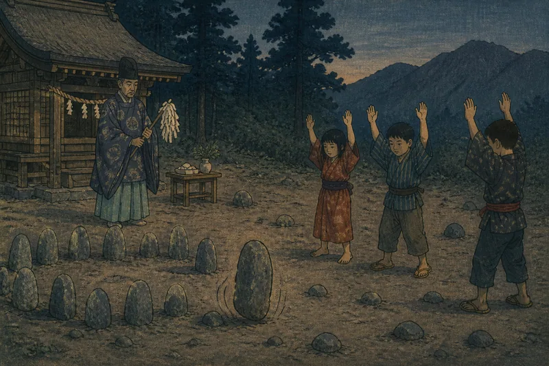 南会津町の石に憑いた神のイメージ挿絵