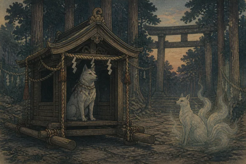 恵那のお犬様を運ぶ祭り道のイメージ挿絵