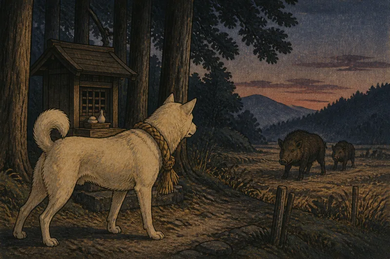 浜松のお犬様の猪除けのイメージ挿絵
