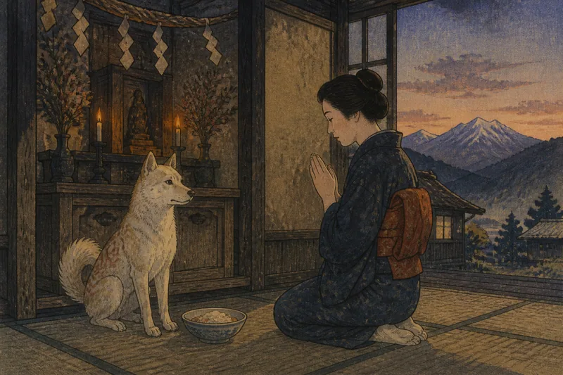 川上の狐憑きを防ぐお犬様のイメージ挿絵