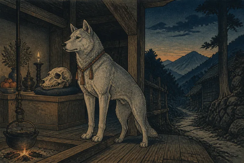 天龍の山犬を祀る守り神のイメージ挿絵