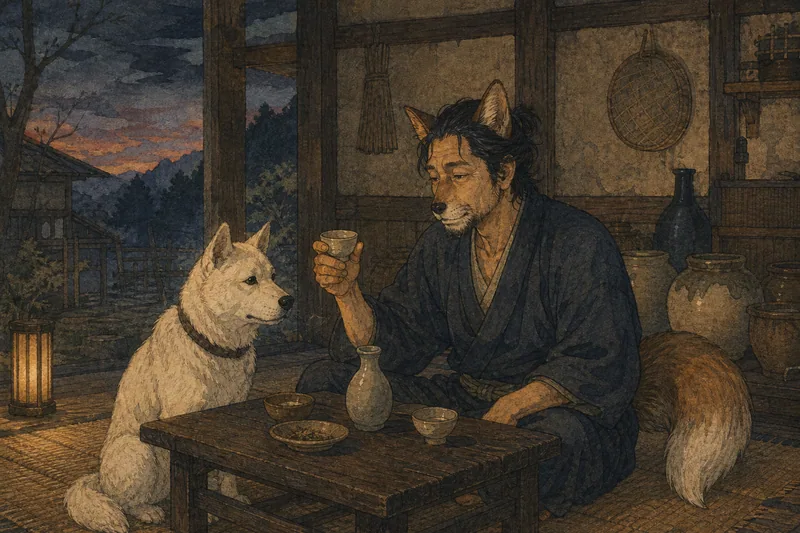 小菅の狐の酒盛りと正体のイメージ挿絵