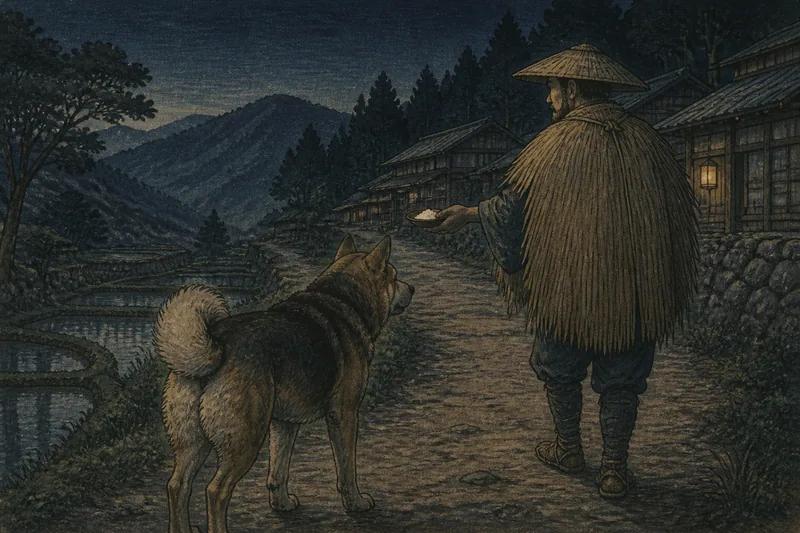 高山市の塩で帰す送り犬のイメージ挿絵