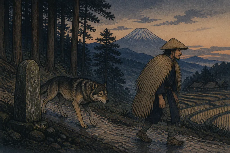 富士吉田の村境送り狼のイメージ挿絵