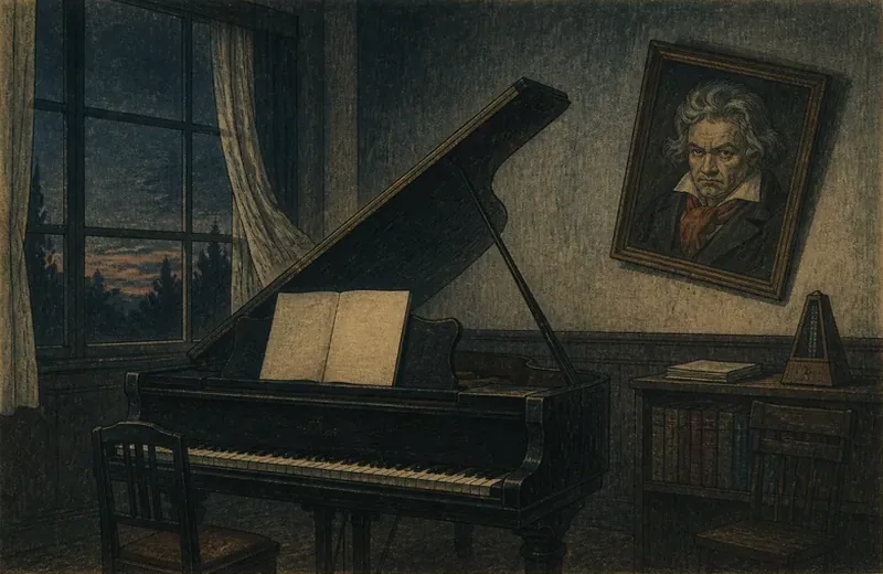 音楽室のベートーベン肖像画のイメージ挿絵