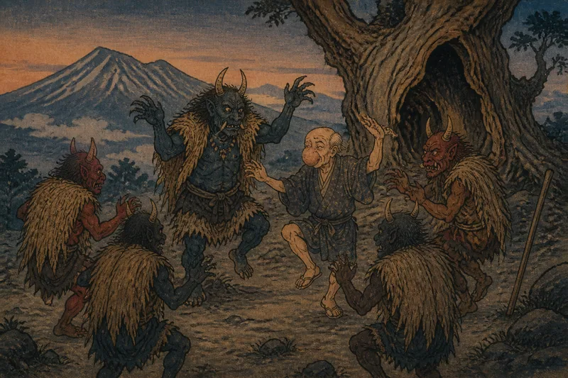 大山の鬼の瘤取り踊りのイメージ挿絵